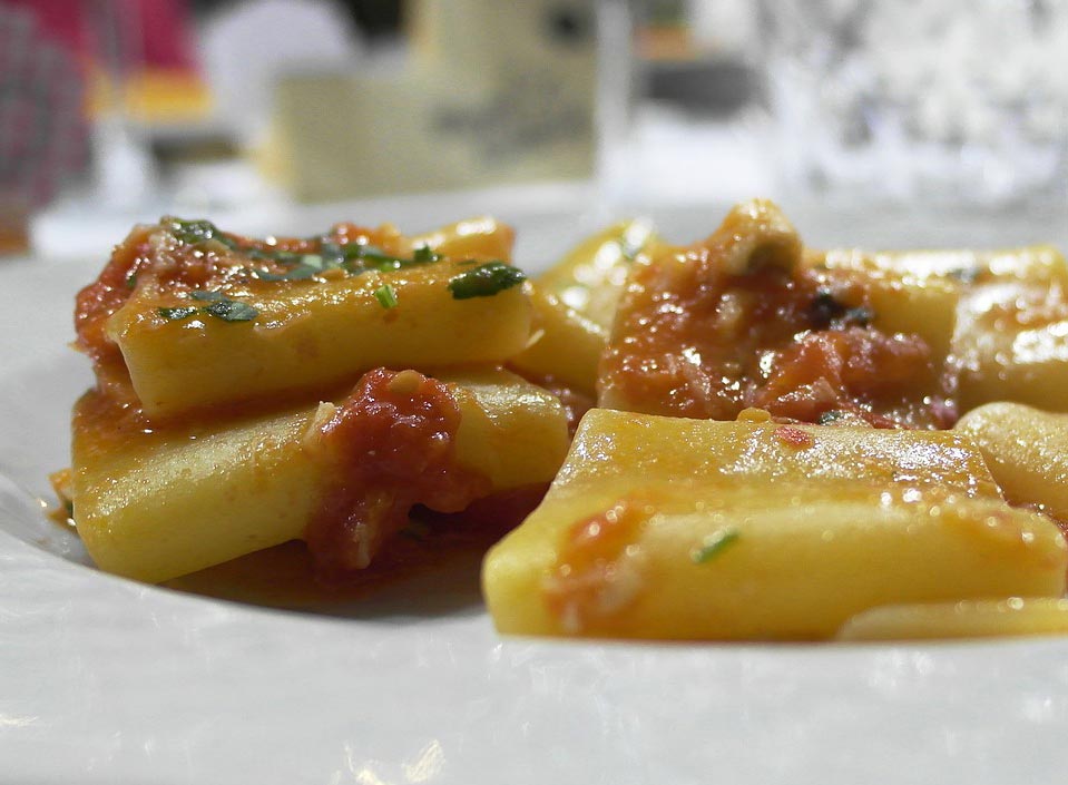 Paccheri con baccalà